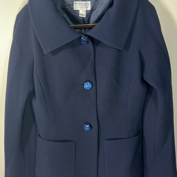 Vintage Talbots Blue Tailored Blazer with Notched Lapel - Picture 6 of 7